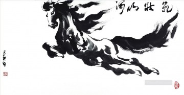  chinese oil painting - The flying horse in Chinese ink